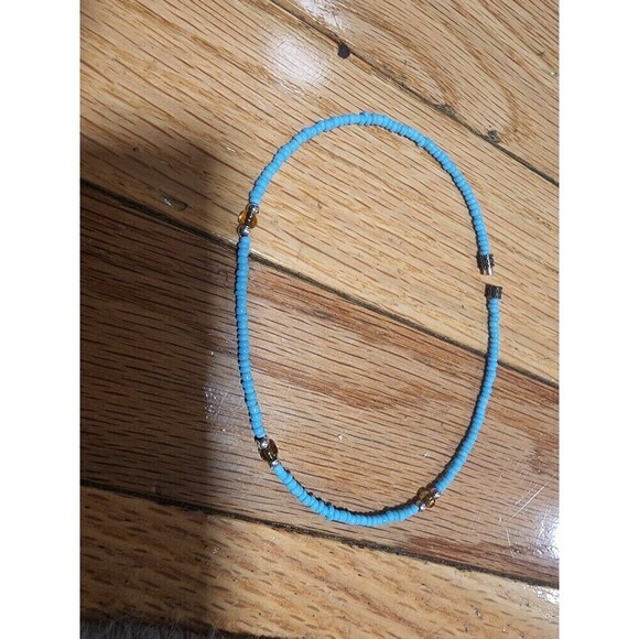 Women's  Blue Bead Anklet Ankle Bracelets - Picture 2 of 4